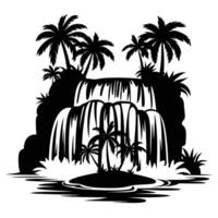 tropical island with palm trees vector