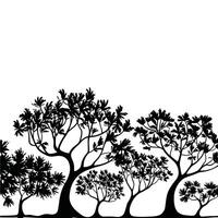 set of trees black vector