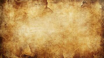 Distressed, faded and crackled texture in brown and beige hues, resembling antique parchment or aged paper, perfect for vintage aesthetic. photo