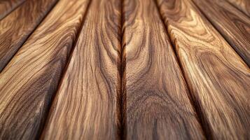 Warm wood grain patterns create a rich, inviting texture. The close-up view showcases the natural beauty and intricate details. photo