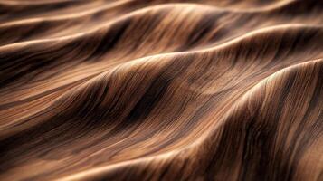 Wavy wood grain pattern with light and dark brown tones creating a smooth, flowing texture. Perfect for adding warmth and organic charm. photo
