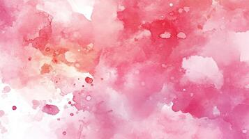 Abstract watercolor art featuring a blend of vibrant pink and red hues, creating a soft and textured background reminiscent of clouds. photo