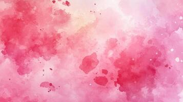 Abstract artwork featuring a blend of soft pink and deeper red watercolor textures, creating a visually captivating and ethereal backdrop. photo