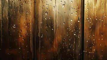 Golden droplets cascade down a textured surface, creating a mesmerizing display of light and shadow, reminiscent of a gilded dream. photo