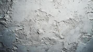 Distressed white wall. Uneven texture with chipped and peeling surface. Perfect for backgrounds, textures, or artistic overlays. photo