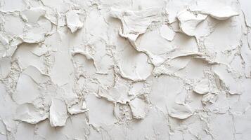 Textured white surface with irregular, abstract formations creating a tactile and visually interesting design on a plastered surface. photo