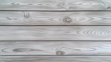 Close-up of weathered wood paneling with distinct grain patterns. The surface is grey and textured, showcasing the rustic appeal. photo