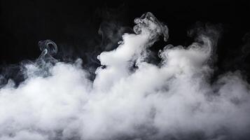 Ethereal mist gracefully dances against the inky backdrop, creating a mesmerizing spectacle of light and shadow, texture, and depth. photo