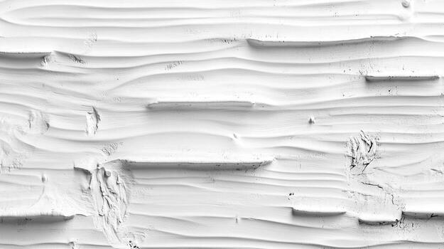 White textured surface with horizontal wave-like patterns, creating a dynamic, sculpted effect with highlights and shadows. photo