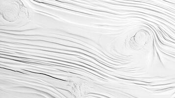 White-painted wood with a distinct grain, knots, and subtle cracks. The texture creates a natural and rustic, yet clean aesthetic appeal. photo
