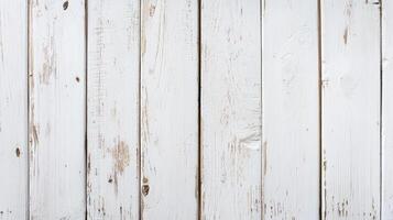 Rustic charm is seen in this view of a white-painted wooden surface, showcasing weathered texture and distressed beauty. photo