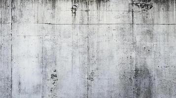 Textured concrete wall with weathered surface, showing signs of aging and staining, creating a raw, industrial aesthetic. photo