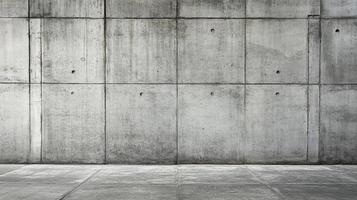 Monochromatic concrete wall and floor background. Clean, modern, and industrial architecture for design projects and backdrops. photo