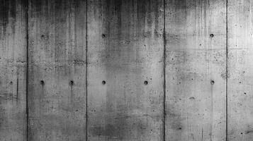 Striking concrete wall featuring vertical panels, watermarks, and small holes. The texture and starkness create a brutalist aesthetic. photo