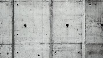 Textured concrete panels form a modern wall with a geometric pattern, showcasing industrial design and architectural structure. Minimalist and gray. photo