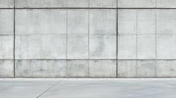 Grey concrete wall showcases industrial minimalism, emphasizing simple architectural design and solid structure, perfect backdrop for modern aesthetics. photo