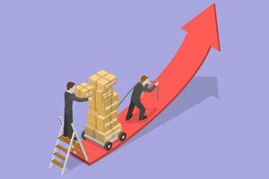 3D Isometric Flat Conceptual Illustration of Diversified Investment, Asset Allocation and Rebalance vector