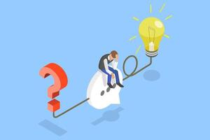 3D Isometric Flat Conceptual Illustration of Problem Solving, Creative Thinking vector