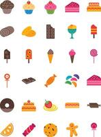 a set of different food icons on a white background vector