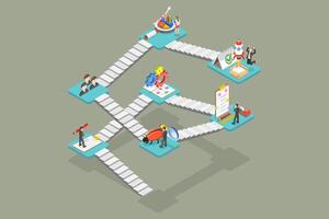 3D Isometric Flat Conceptual Illustration of Agile Methodology, Software Development Approach vector