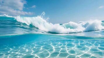 A wave breaking on the ocean floor photo