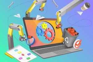 3D Conceptual Illustration of Quality Assurance Software, Application Development and Testing vector