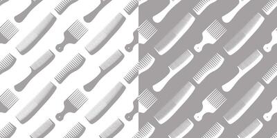 Seamless pattern with hairdressing tools. Background with hairbrushes and combs. vector