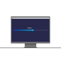 Loading Bar on Computer Screen Progress Indicator for Software Update and Data Processing vector