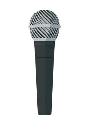 black icon of concert studio microphone isolated on white background