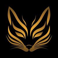 futuristic cat face mask with paws isolated on black background vector