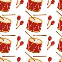 Colorful drum and percussion pattern designed for music lovers and artistic projects vector