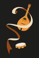 Musical instruments and ribbons create a vibrant atmosphere of celebration vector