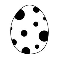 Polka dot egg design created with simple black and white illustration techniques vector