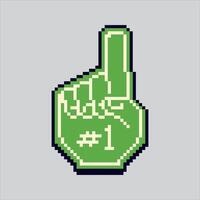 Pixel art illustration Fan Finger. Pixelated Hand Cheer. Fan Finger Hand Cheer Icon pixelated for the pixel art game and icon for website and game. old school retro. vector