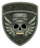 sleeve military army camouflage chevron military army driver with skull on white background vector