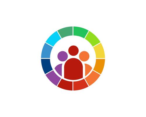Colorful Teamwork Circle Logo Unity, Diversity, Collaboration, People