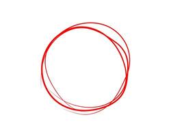Red Circle Hand Drawn Abstract Design Element Graphic vector