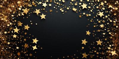 Golden stars and glitter create a festive atmosphere for celebrations and special occasions photo