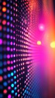 Dazzling display of colorful lights illuminating a vibrant wall in a modern environment during an energetic night event photo