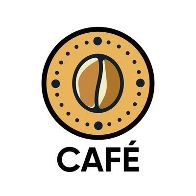 coffee bean circle logo premium design