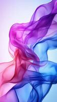 Colorful flowing silk fabric creates a vibrant abstract background with smooth gradients and rich textures photo