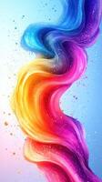 Vibrant abstract artwork swirling in a spectrum of colors creating a dynamic visual experience photo
