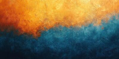 Vibrant abstract artwork blending warm orange and cool blue tones with textured patterns in a captivating design photo