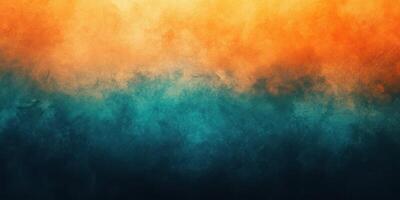 Vibrant blend of orange and blue creating a captivating abstract background in soft gradients photo