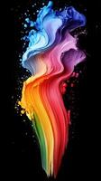 Colorful abstract swirl creating a vibrant spectrum of hues against a black background photo