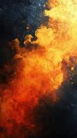 Abstract fiery texture with vivid orange and yellow hues showcasing dynamic movement and intensity photo