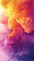 Colorful abstract swirl of orange and purple hues with soft gradients creating a dynamic illusion of movement and depth photo