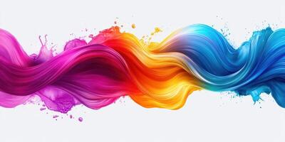 Colorful flowing waves of paint create a vibrant abstract composition in a dynamic display photo