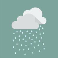 Flat design style illustration of clouds and rain vector