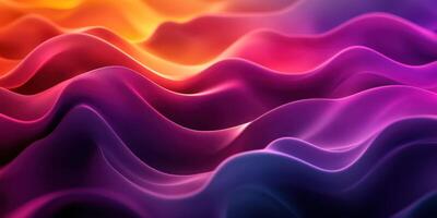 Colorful waves of fabric in abstract design flowing softly under soft lighting photo